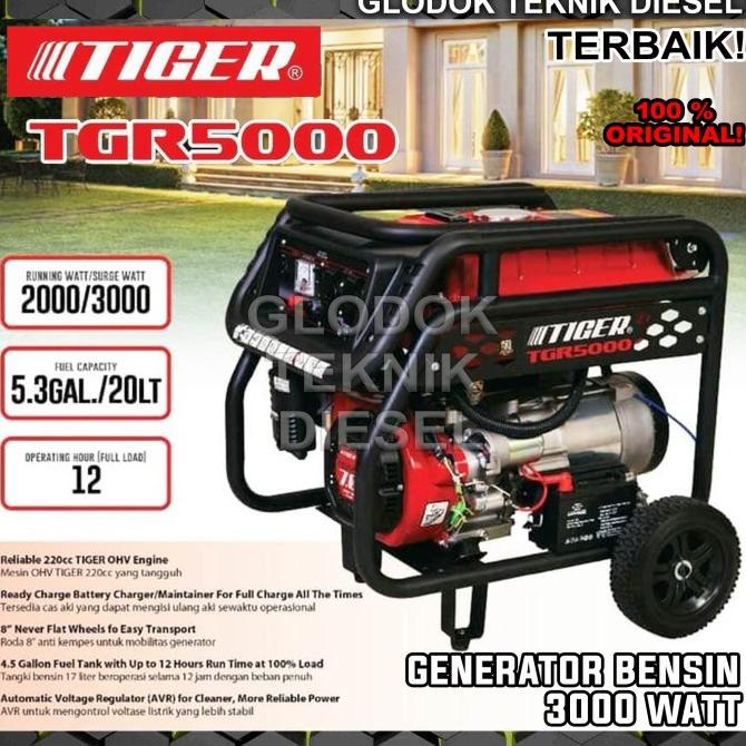 Genset Generator Listrik Type 5000 3000 Watt Bensin Portable