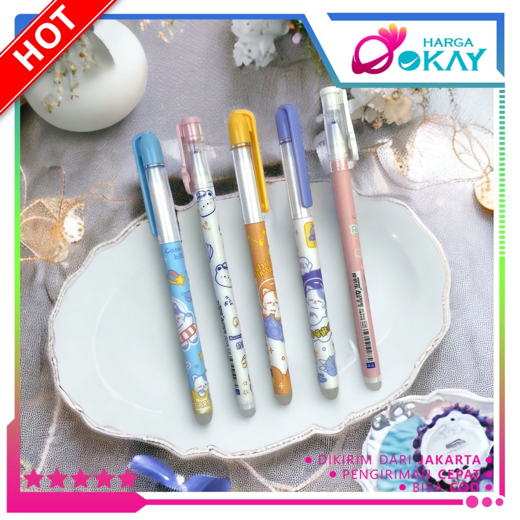 

HO Bolpoin Tinta Gel Cair Bisa Di Hapus Pena Aesthetic Edition Pulpen Gel 0.5mm Erasable Gel Pen Karakter Kartun