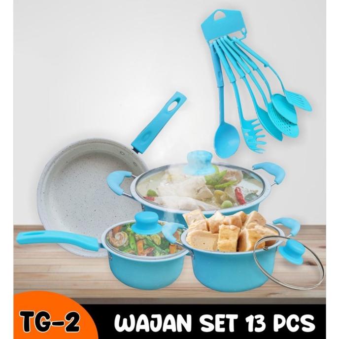 PANCI SET TUTUP KACA PANCI 13 SET PERLENGKAPAN DAPUR PANCI TEFLON ZEFANHENDARTO