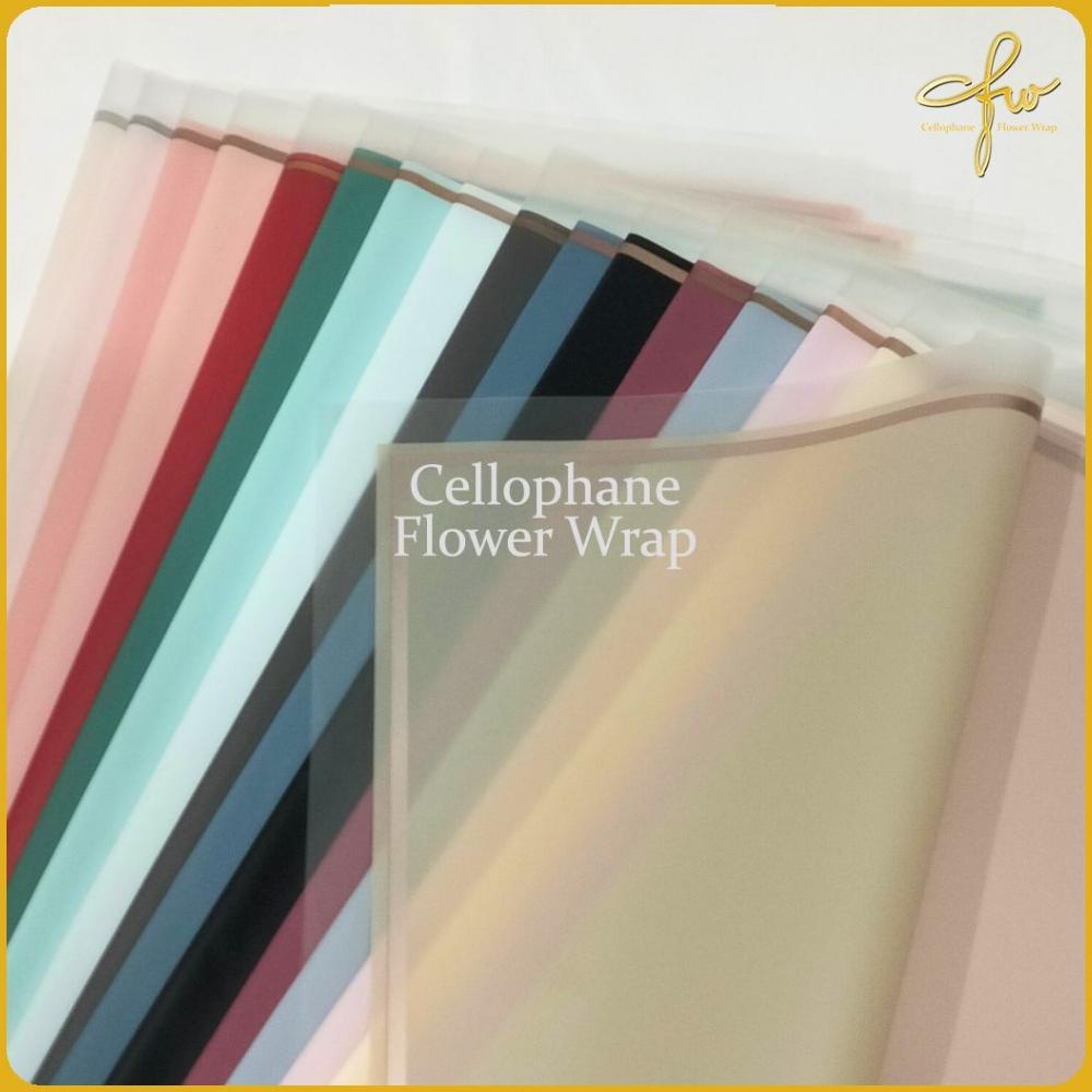 

Ready!!!(COD) Kertas Buket Transparant Gold Frame Cellophane Flower Wrapping
