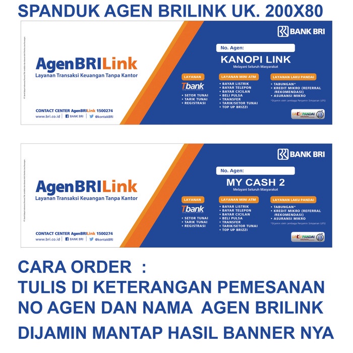 Spanduk Agen BRILINK ukuran 450x100