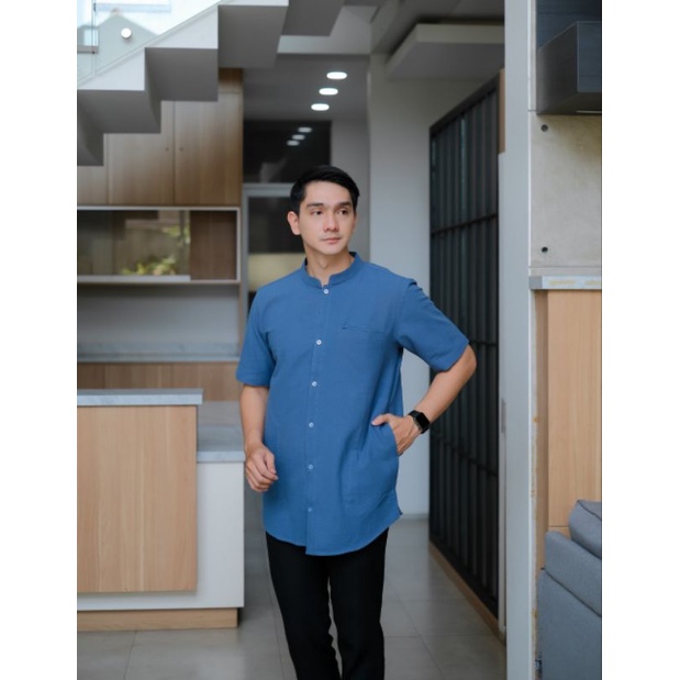 Kemko Pria Biru Denim / Koko Pria / Kurta Koko Pakistan / Kurta Biru Denim