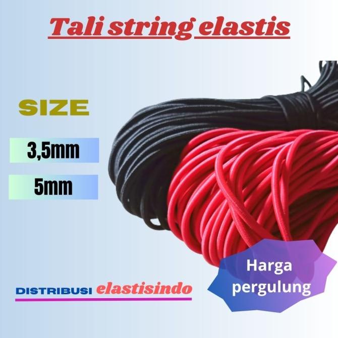 

Tali String 5Mm Elastis Bulat Bungee Cord (Per Roll)