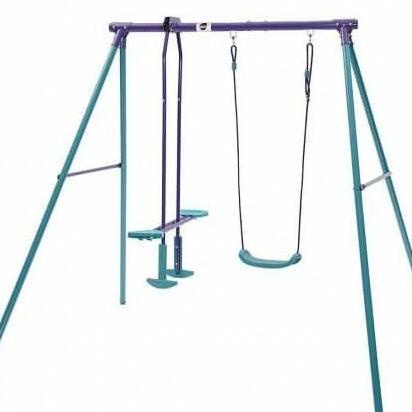 Ayunan anak besi kuat swing 2 in 1 jungkat jungkit + swing slide