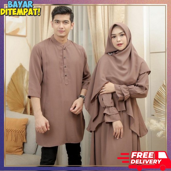 Gamis Baju Sarimbit Baju Kppel Lebaran Satu Pasang Kapel Cople Baju Muslim Satu Pasang Gamis Dan Kok