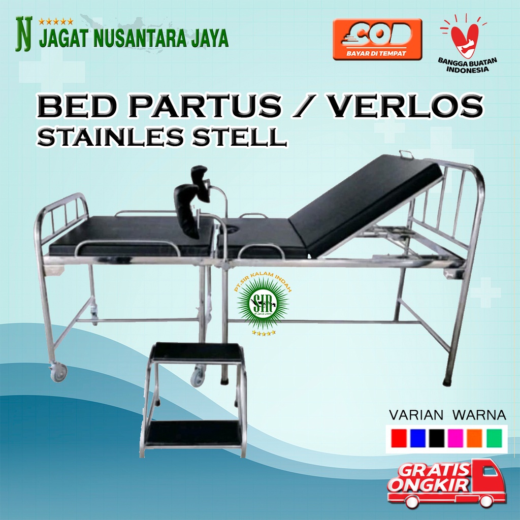 Verlos Bed / Bed Partus / Obgyn Bed /Tempat Tidur Persalinan PC ( POwder Coating )
