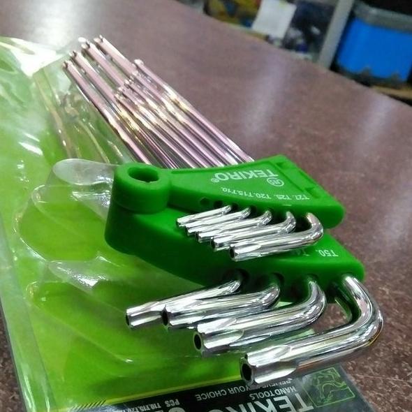 Deskripsi Kunci L bintang set lubang lobang bolong tengah TEKIRO Long