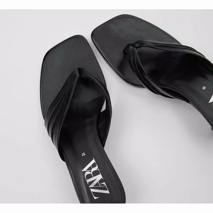 Sandal Wanita Zara Leather Heels New Branded Original Import Ls191