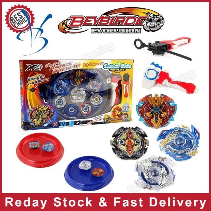 HOT 4PCS Beyblade Burst Toys Set With Launcher Stadium Metal Fight