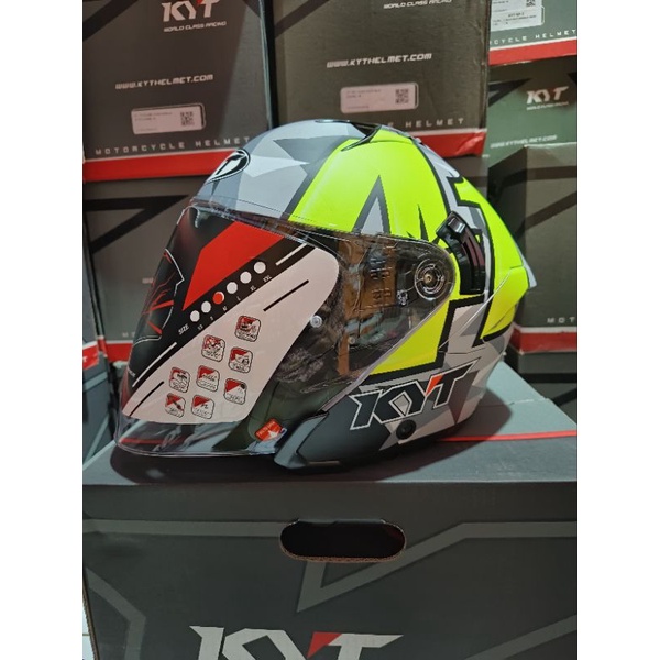 HELM KYT NFJ ALIEX ESPARGARO 2019 MATT | HELM HALF FACE KYT NFJ DOBEL VISOR