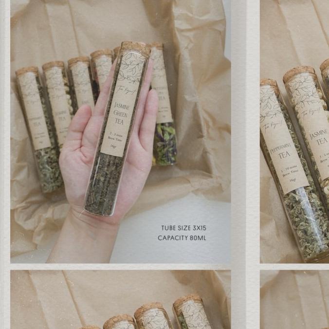 

New Tea Tube Jars | Tea Selections | cork lid ~