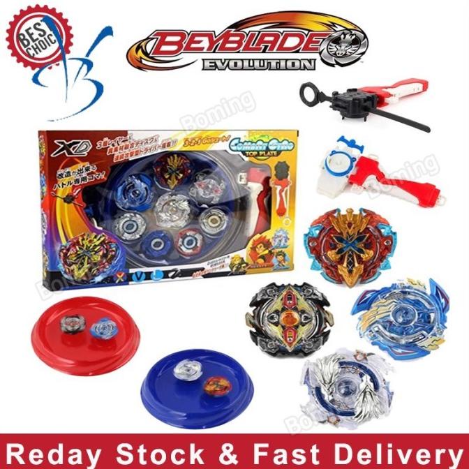 HOT 4PCS Beyblade Burst Toys Set With Launcher Stadium Metal Fight Kid