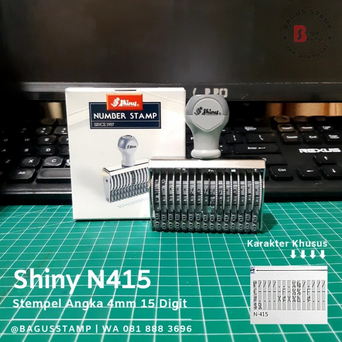 

Stempel Manual Huruf Angka 15 Digit 4mm 4 mm Shiny N 415 / N-415