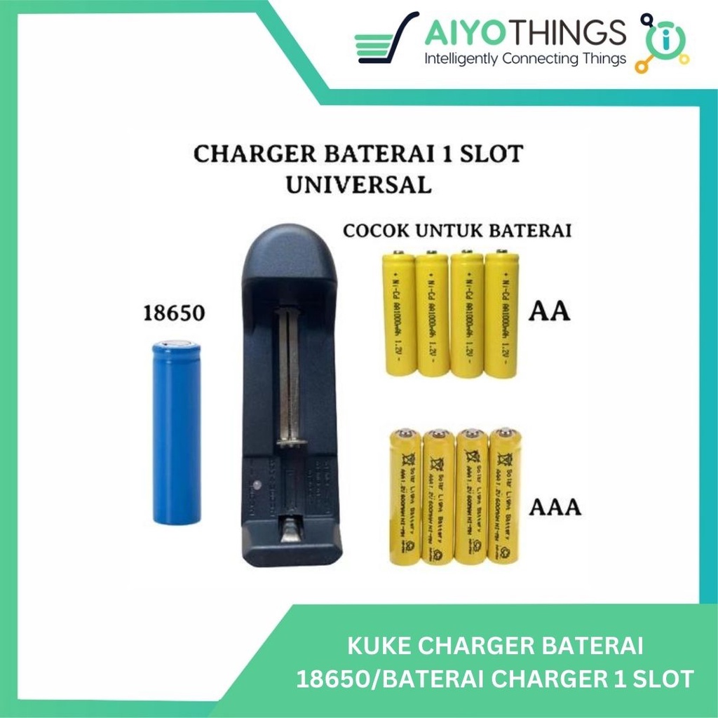 Cas Charger Baterai 18650 1 Slot