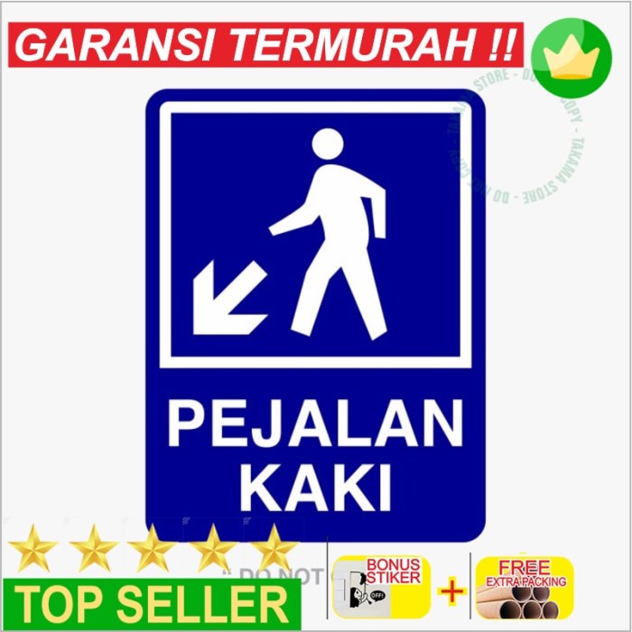 

New RAMBU PEJALAN KAKI 30 x 40 cm PLAT ALUMUNIUM - Kanan