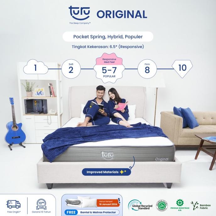 Kasur Pocket Spring Bed TURU ORIGINAL uk. 180x200 (King) FREE BANTAL