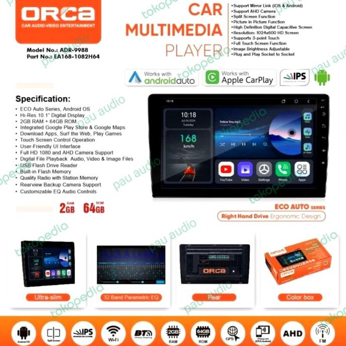 head unit android 9 inch orca