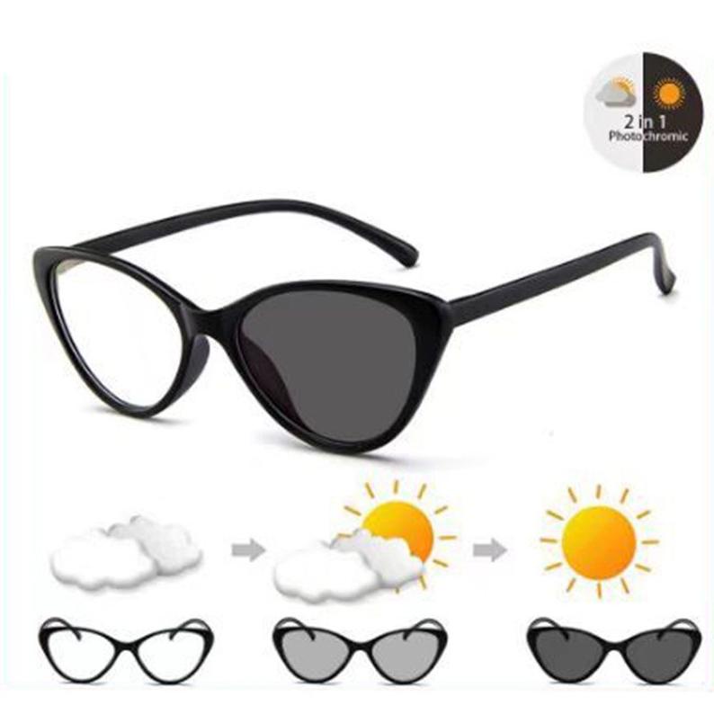 Populer Hc Kacamata Photochromic 6626 Kacamata Anti Radiasi Kacamata Cat Eye Retro Bingkai Plastik F