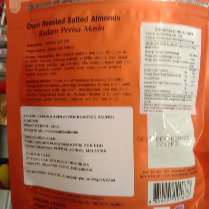 

Tong Garden Oven Roasted Salted Almonds 145 Gr/Kacang 073