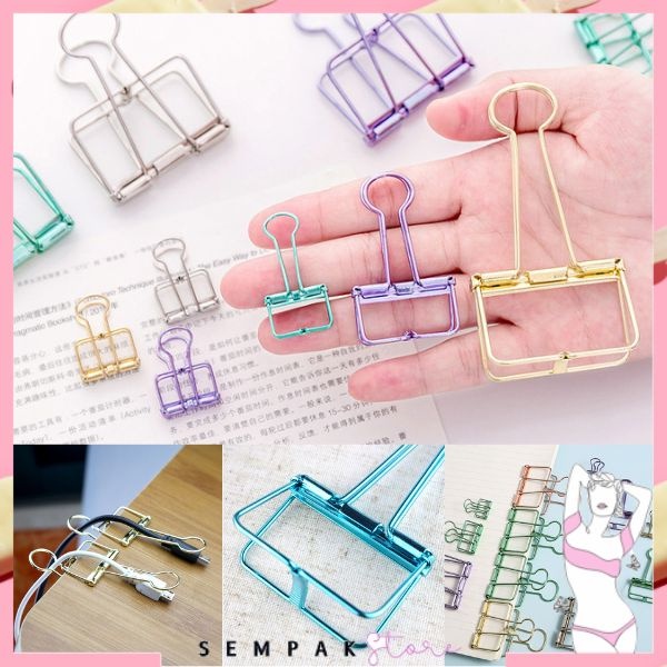 

SS Paper Clip Besi Warna-Warni Klip Penjepit Buku Bahan Metal Penjepit Kertas Binder Clips Large Medium Small Office Study
