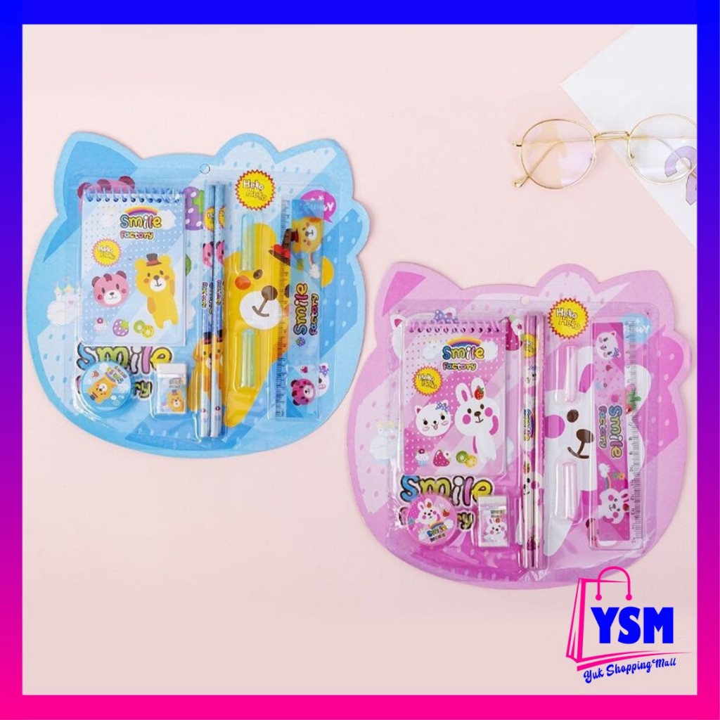

YSM Alat Tulis Set 8IN1 Stationery Set Lucu Karakter Kartun Perlengkapan Alat Tulis Sekolah Anak-Anak TK Souvenir Ulang Tahun Anak Alat Tulis 8 IN 1 Karakter