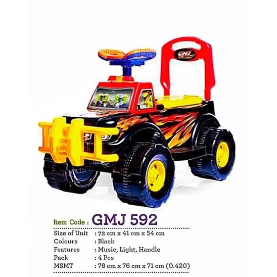 TERLARIS Mainan Mobil Dorong Anak Jeep GMJ 592 Fitur Lampu dan Musik