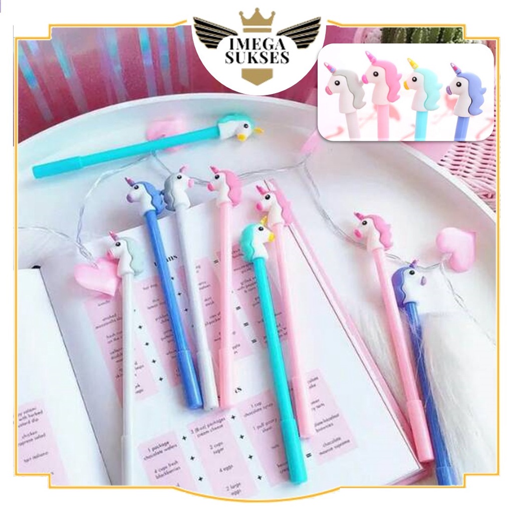 

PHG - Pena Karakter Cantik Kepala Unicorn Pulpen Karakter Unik Lucu Pena Karakter Pulpen Gel Alat Tulis Sekolah Motif Unicorn Murah t