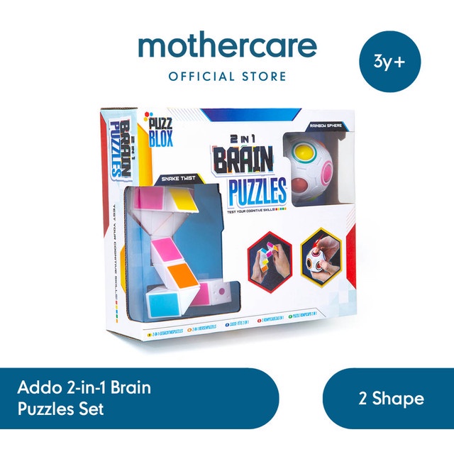 Addo 2-in-1 Brain Puzzles Set - Mainan Rubik Anak