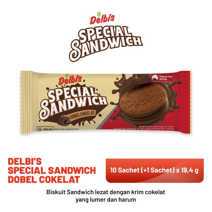 

Delbis Special Sandwich Dobel Coklat (10 Sachet x 19.4 gram)
