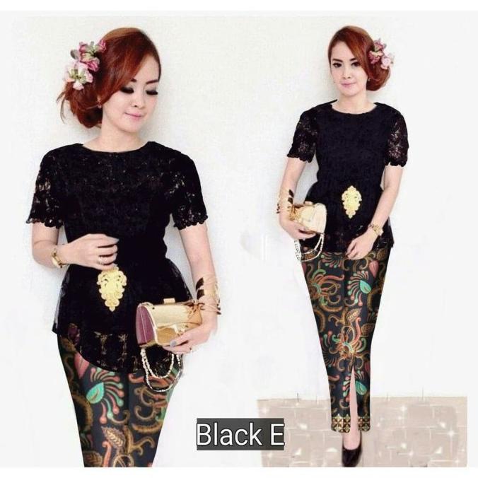 Baju kebaya modern-kebaya wisuda hitam elegan- baju batik kantor/kerja