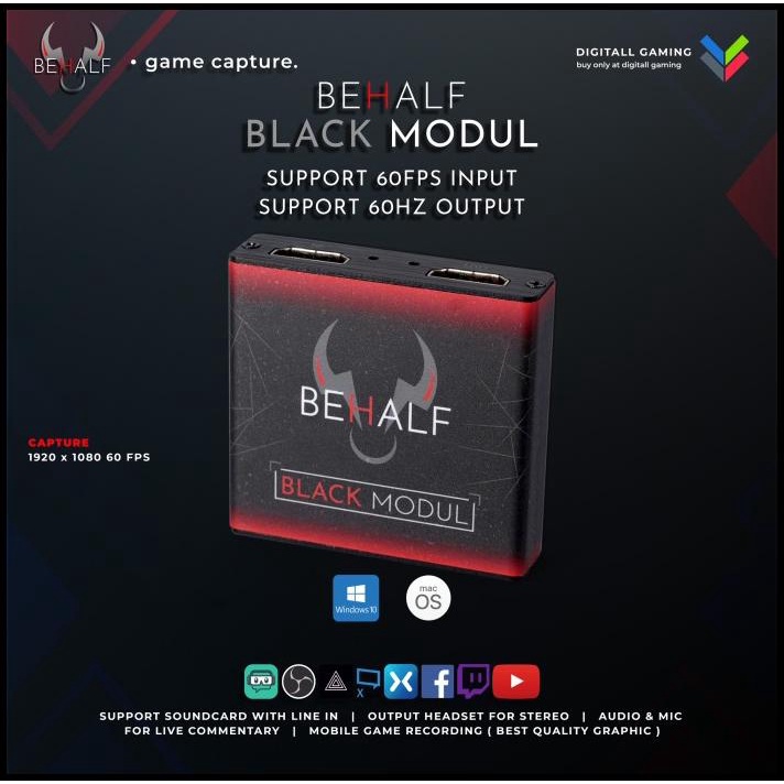 Terbaik BEHALF BLACK MODUL GAME CAPTURE / HDMI CAPTURE LIVE STREAMING GAME