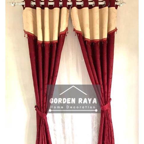 Gorden Poni Renda Kristal Tirai Jendela Pintu Poni Renda Kristal Embos