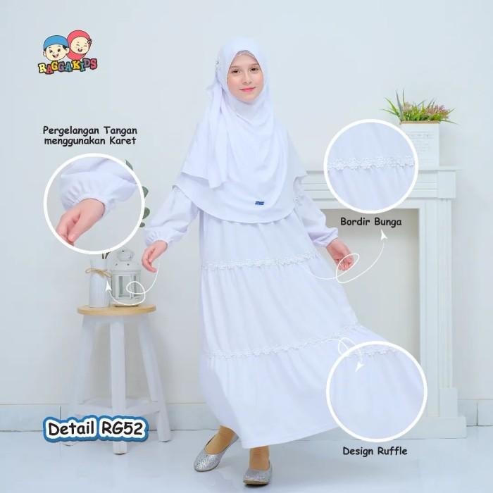 BISA COD - GAMIS PUTIH ANAK PEREMPUAN UNTUK USIA 2-12 TAHUN RAGGAKIDS RG 52