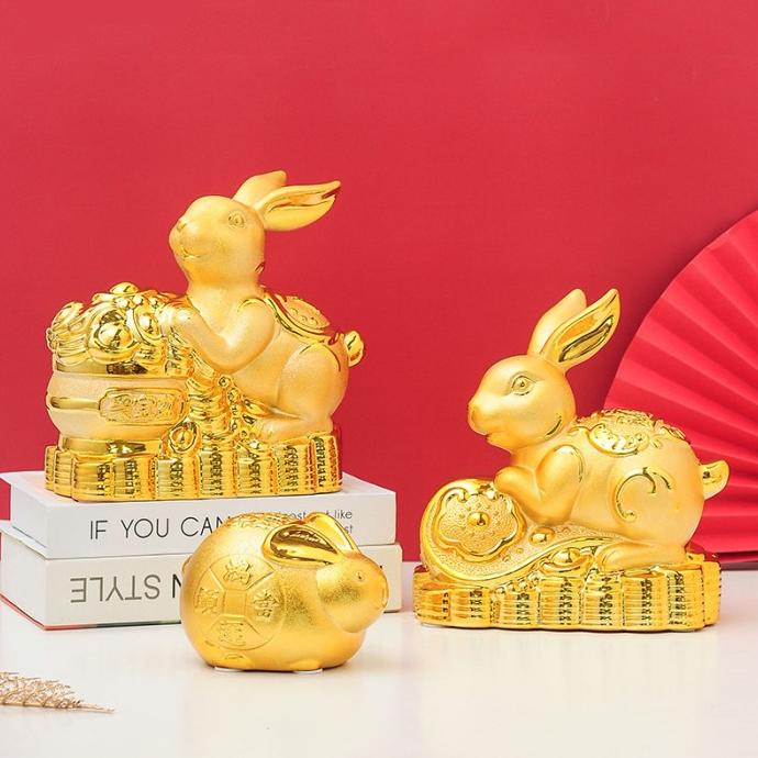 

New Pajangan Kelinci Emas 2023 Kado Souvenir Imlek Murah Dekorasi Sincia Terbaik