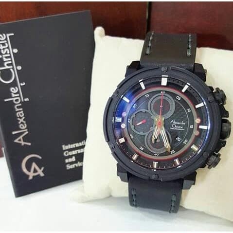 ✅New Alexandre Christie Ac 6375 Jam Tangan Leather Strap Pria Original Diskon