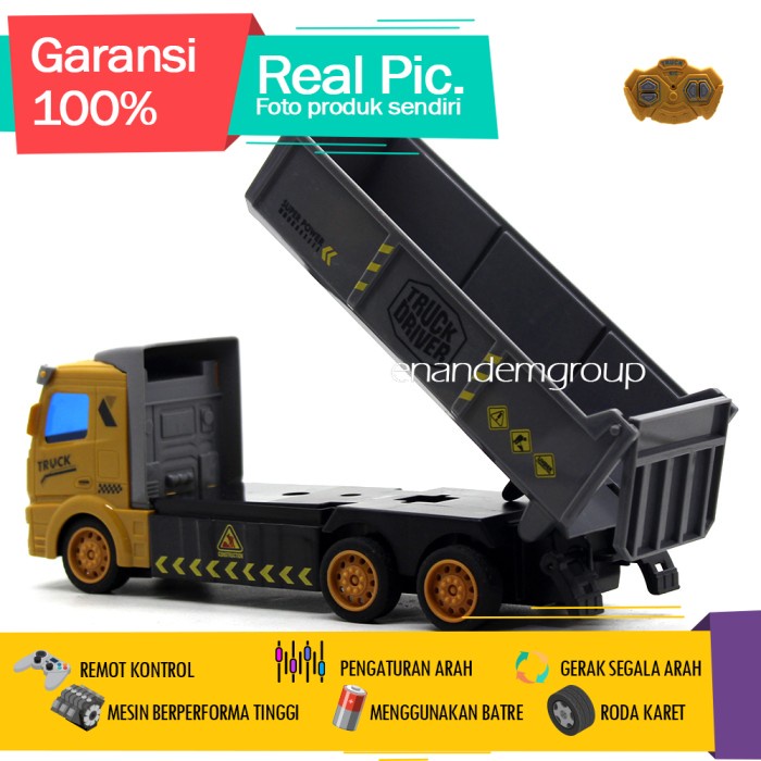 TERLARIS Mainan Mobil Remot Kontrol RC Dump Truk Driver Ban 6 4CH Driver