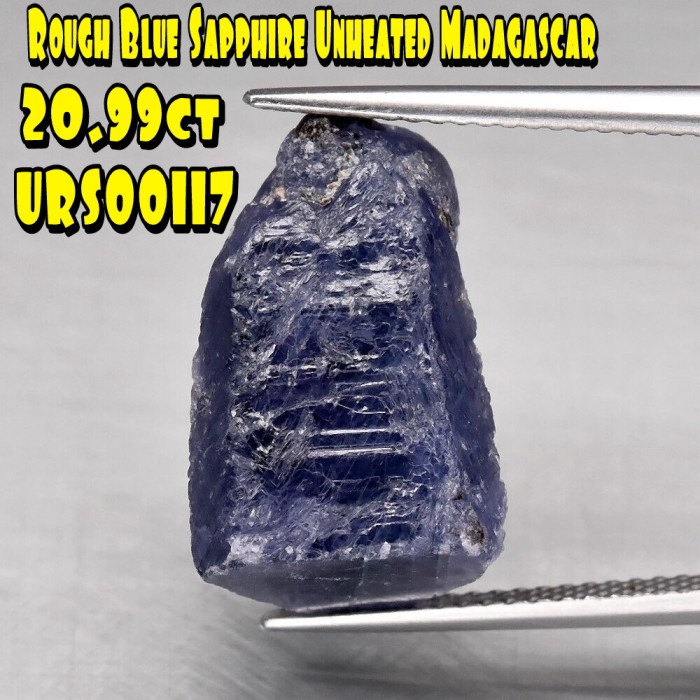 :::::::] Rough Sapphire Safir Unheated Natural 0007