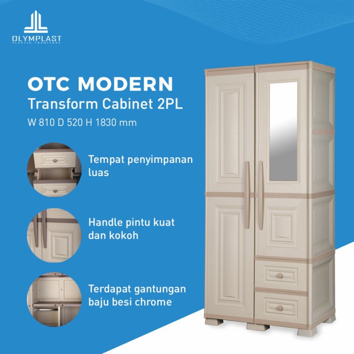 LEMARI PLASTIK / LEMARI BAJU 2 PINTU OLYMPLAST