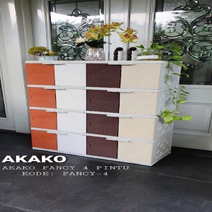 LEMARI PLASTIK AKAKO 16 PINTU SUSUN 4 FANC