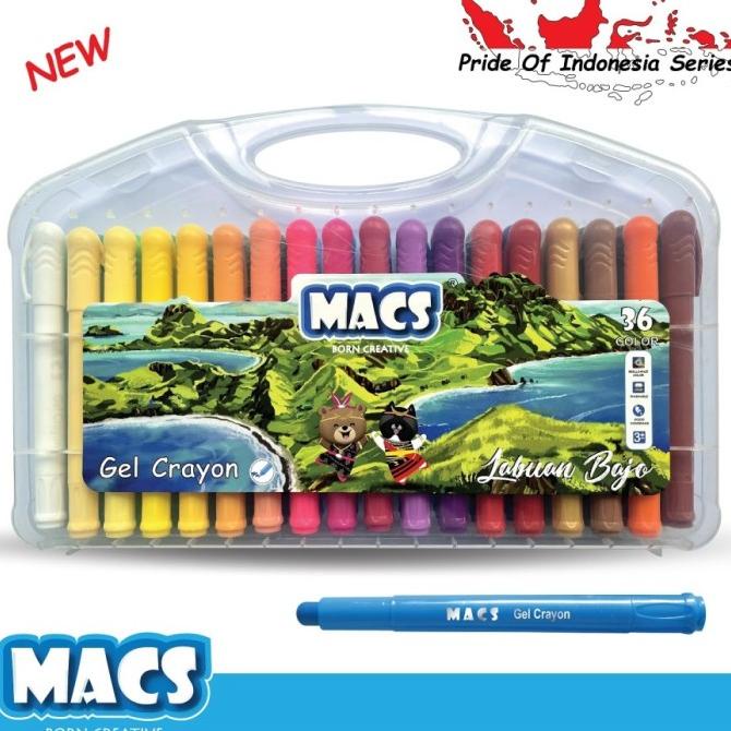 

Diskon !!! Januari Termurah Krayon Macs Gel Crayon 36 Color/Warna Aman Mudah Dibersihkan Washable - Siap Kirim