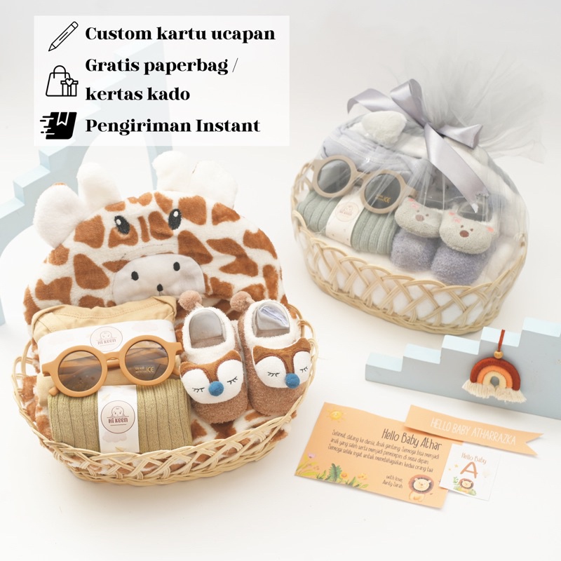 [BABY'S NEEDS] Hikeen baby hampers baby girl baby boy premium blanket series rattan parcel baby gift
