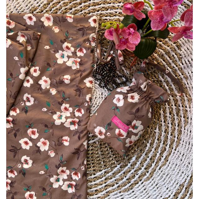 Mukena Traveling Dewasa Pouch Motif Bunga 2 In 1 Telekung