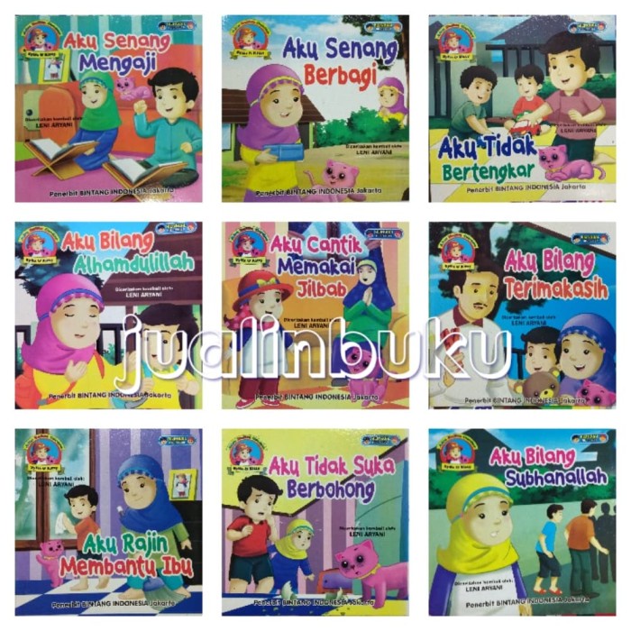 

Harga!! Paket 15pcs Buku cerita Anak Aku Balita Cerdas Syiffa kitty