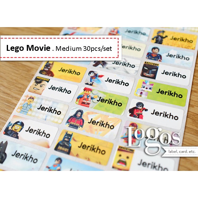 

TERLARIS Lego MEDIUM Sticker Label Nama waterproof stiker anak brick roblox