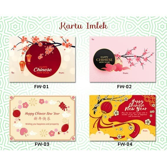 

TERLARIS Kartu ucapan Tahun Baru Imlek Greeting Cards FW Happy chinese new year