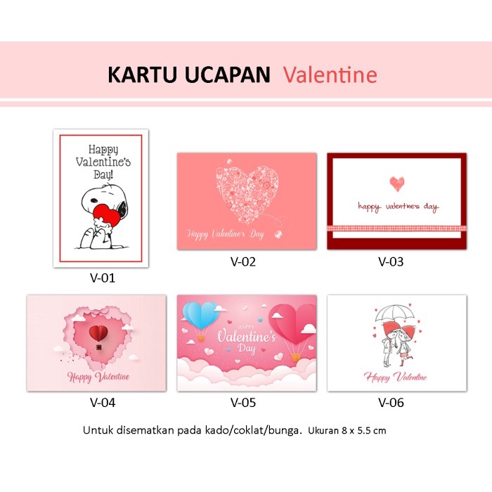 

TERLARIS KARTU UCAPAN Valentine hadiah heart hati coklat flower rose xoxo love
