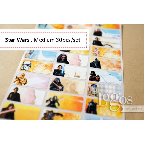 

TERLARIS Star Wars Sticker MEDIUM Name Label Stiker nama. Darth Vader Skywalker