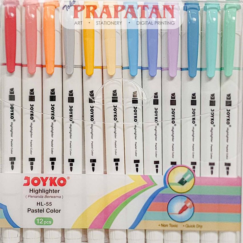 

Joyko Hl-55 Highlighter Pastel Set 12C | Anda Warna