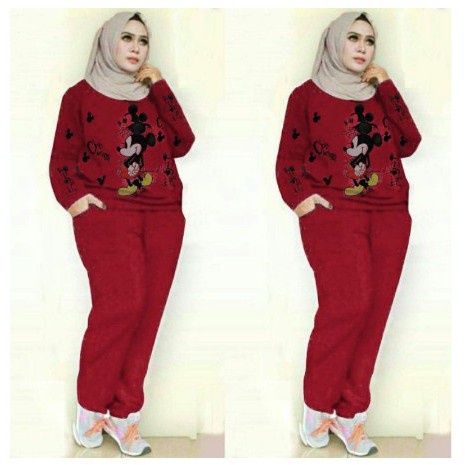 [SYAR'I TILL JANNAH] Setelan pakaian olahraga wanita baju senam jumbo olahraga training trening