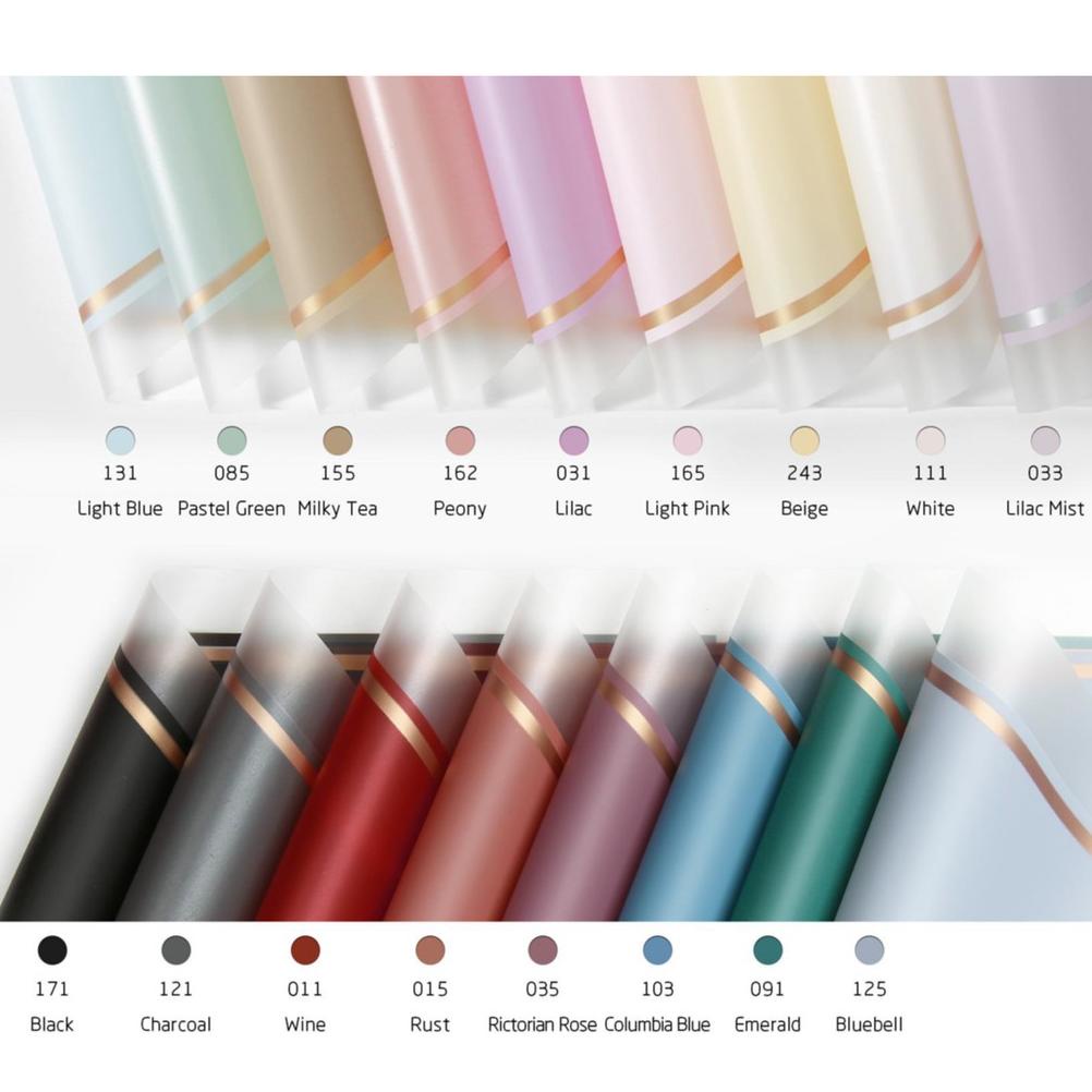 

Ready!!!(COD) TRANSPARENT GOLD FRAME CELLOPHANE (LEMBARAN ; 58 x 58cm) Kertas Bunga Wrapping Paper